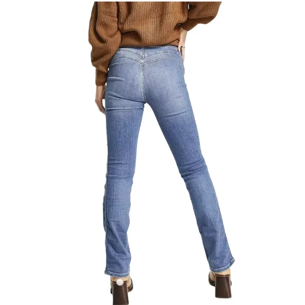 Free People Cross My Heart Jeans in Burnin Blue Booty Love 27 - Picture 11 of 11